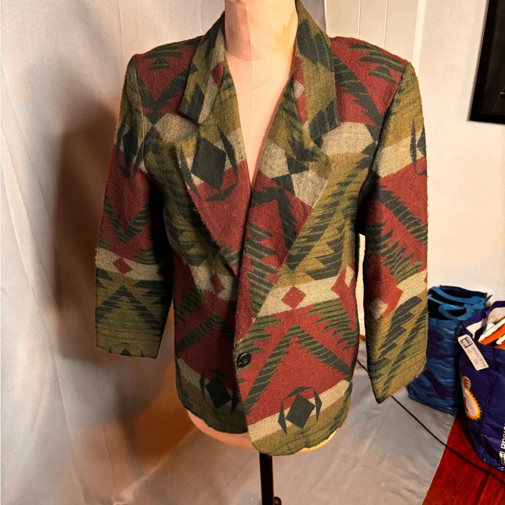 Geometric Patterned Blazer - Picture 1 of 7